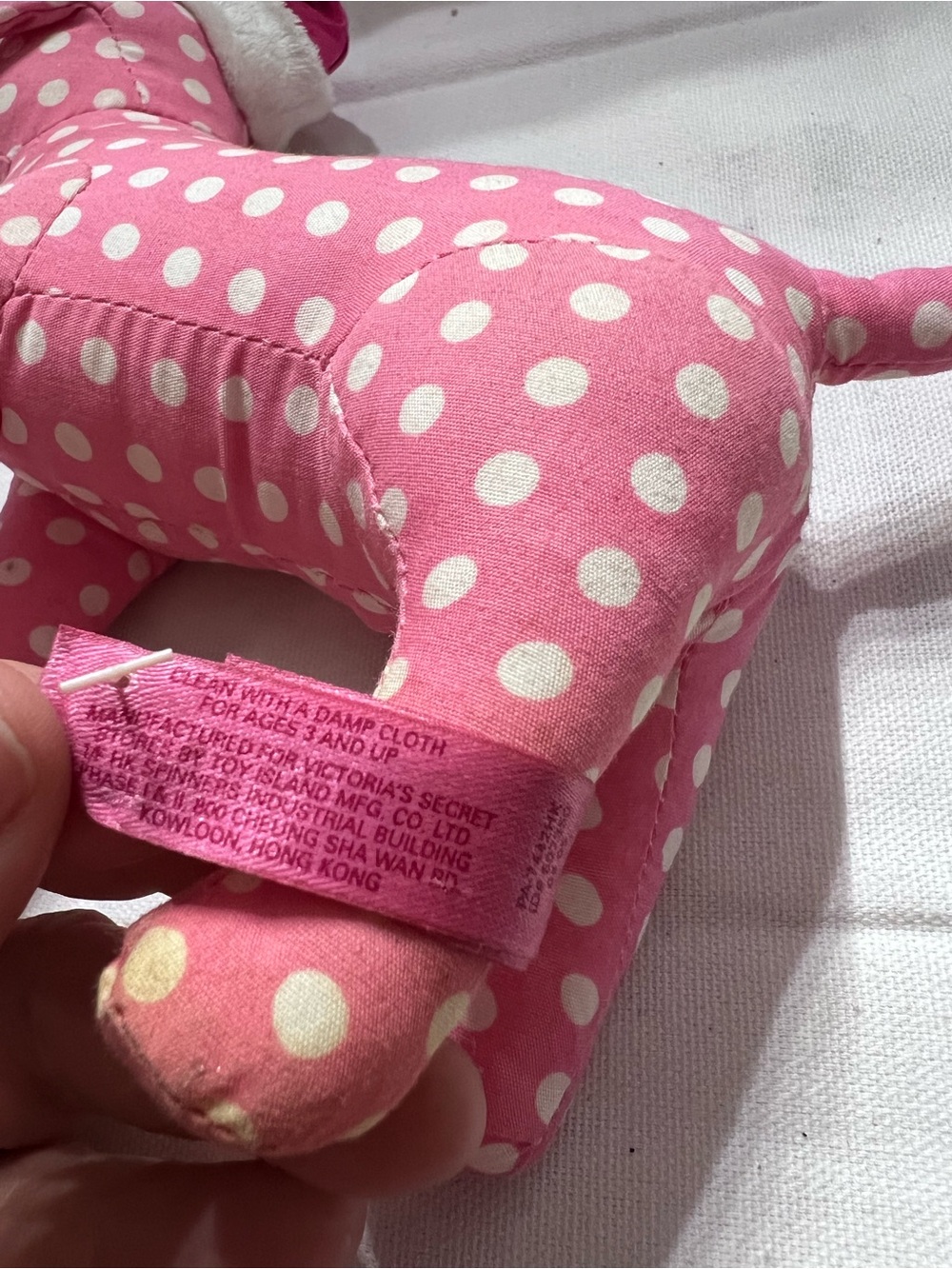 Victoria’s Secret PINK Polka Dot Santa Hat Dog Plush 2014 Christmas Collectible - Picture 5 of 6